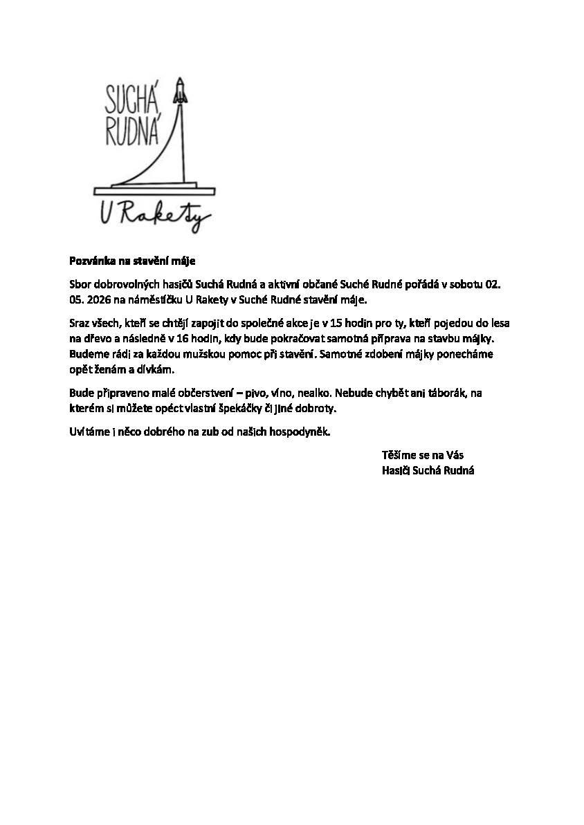 Pozvánka na stavění máje