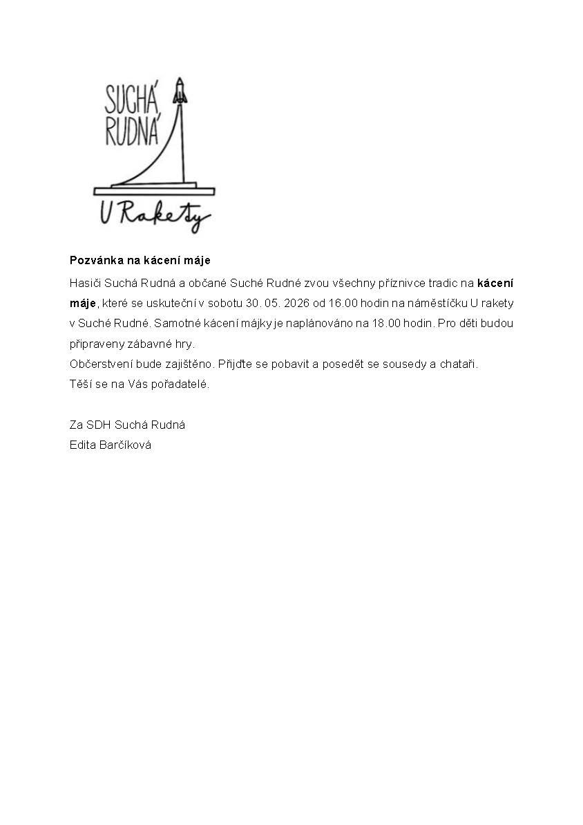 Pozvánka na kácení máje