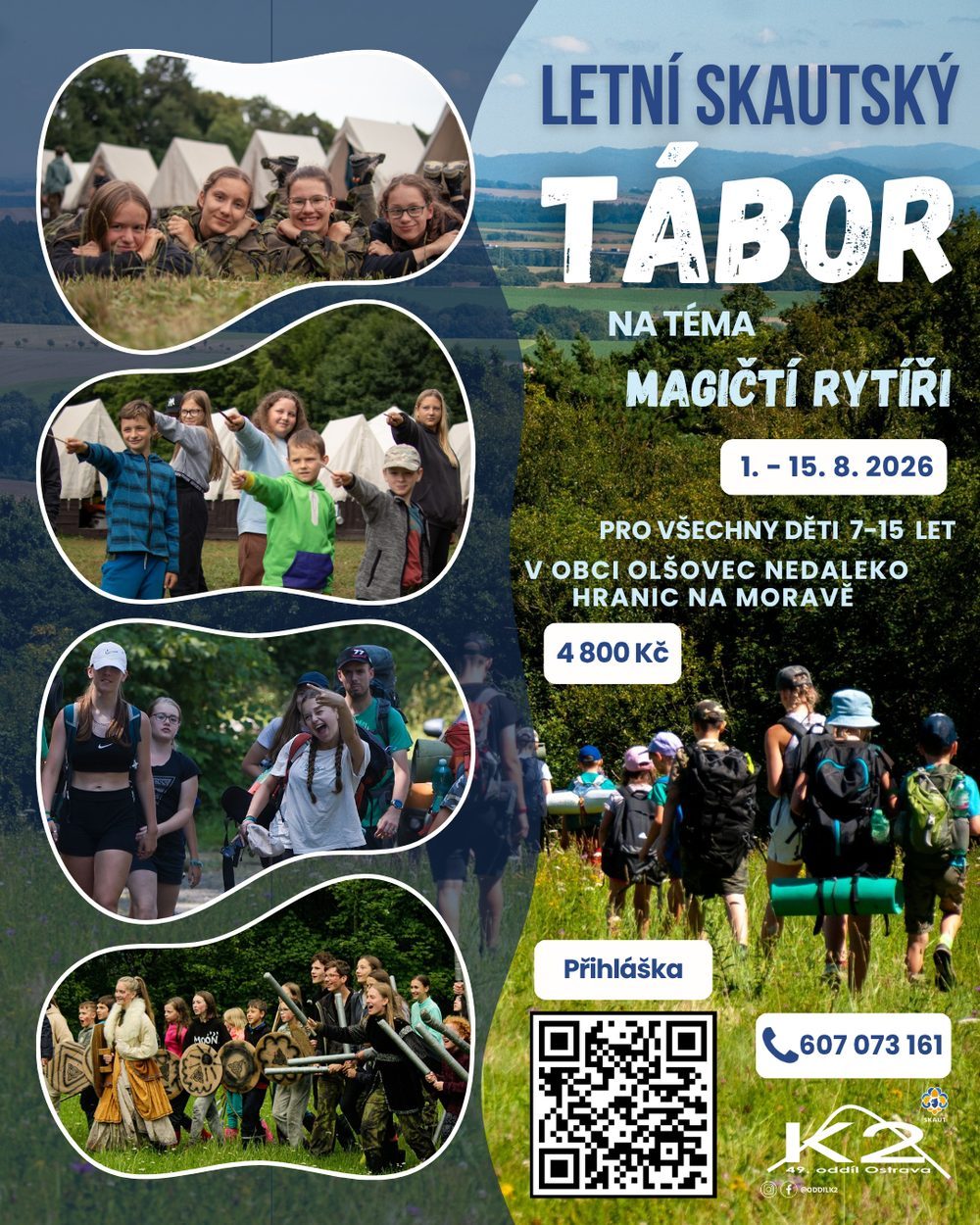 Letní skautský tábor Olšovec nedaleko Hranic na Moravě